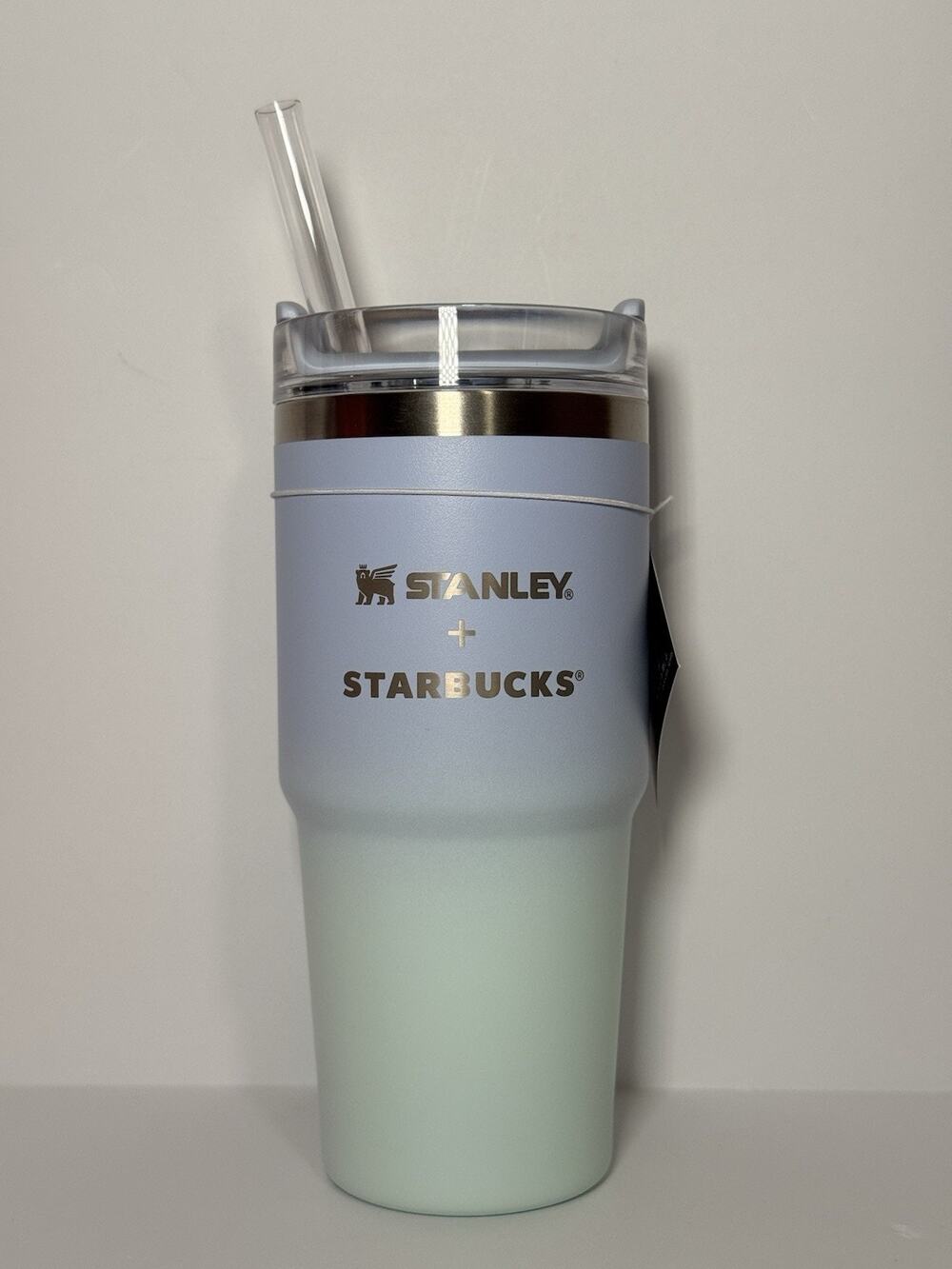 Stanley X Starbucks Japan HELLO SPRING MINT GREEN BLUE GRADIENT 14oz Tumbler NWT